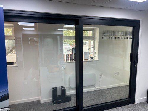 Black aluminium framed sliding - aluminium,