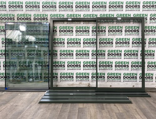 Green patio sliding doors - patio,