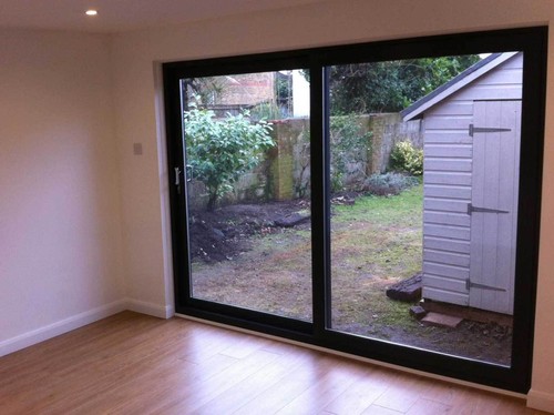 Grey white sliding - grey, patio