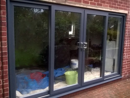 Grey upvc pane - grey, sliding