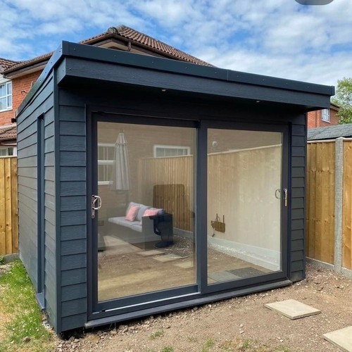 Grey upvc patio sliding doors - upvc,